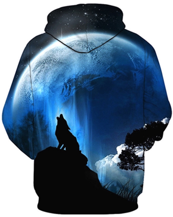 MIDNIGHT WOLF - 3D STREET WEAR HOODIE - by www.wesellanything.co